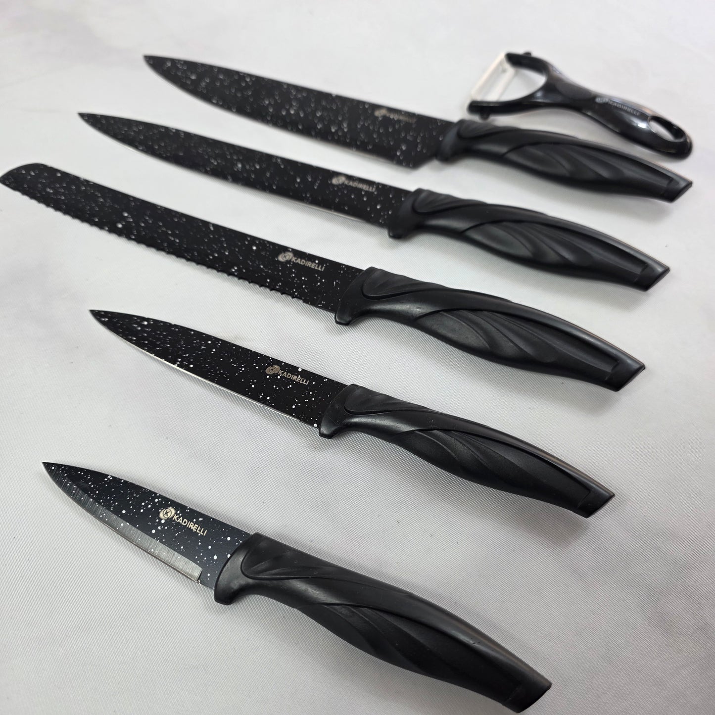 Set de cuchillos de cocina KADIRELLI 6 piezas con pelador 🍴🔪