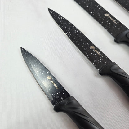 Set de cuchillos de cocina KADIRELLI 6 piezas con pelador 🍴🔪