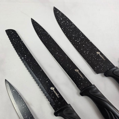 Set de cuchillos de cocina KADIRELLI 6 piezas con pelador 🍴🔪