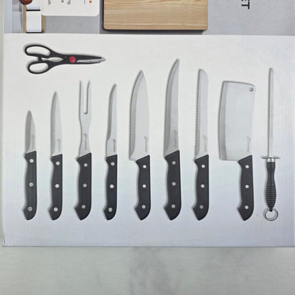 Set completo de cuchillos de cocina 11 piezas con tabla y accesorios 🔪🍽️