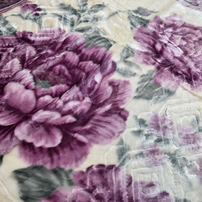 Manta de Pelúcia Vermelha com Flores - Extra Macia e Quente para Inverno (200x230 cm, 4,5 kg)