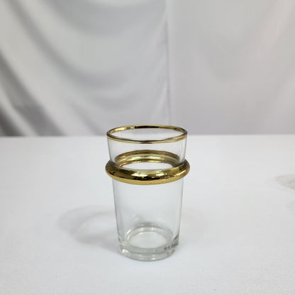 Set de 12 Vasos de Té Verde Noor con Borde Dorado