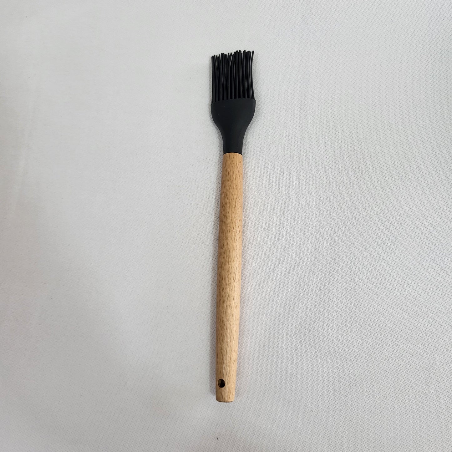 Set de 10 Utensilios de Cocina Lina con Soporte, Silicona Negra y Mango Madera