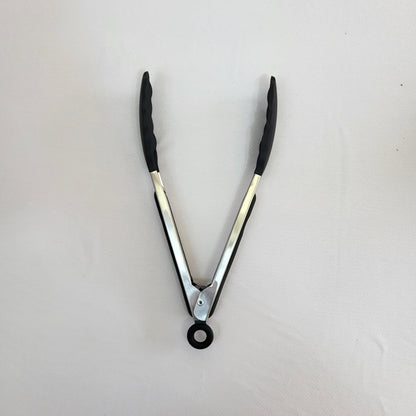 Set de 10 Utensilios de Cocina Lina con Soporte, Silicona Negra y Mango Madera
