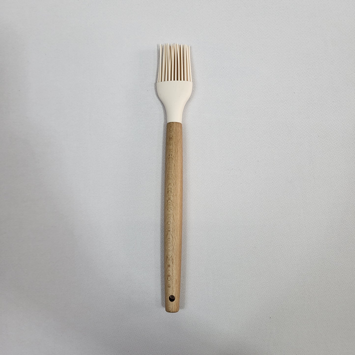 Set de 10 Utensilios de Cocina Lina con Soporte, Silicona Crema y Mango Madera