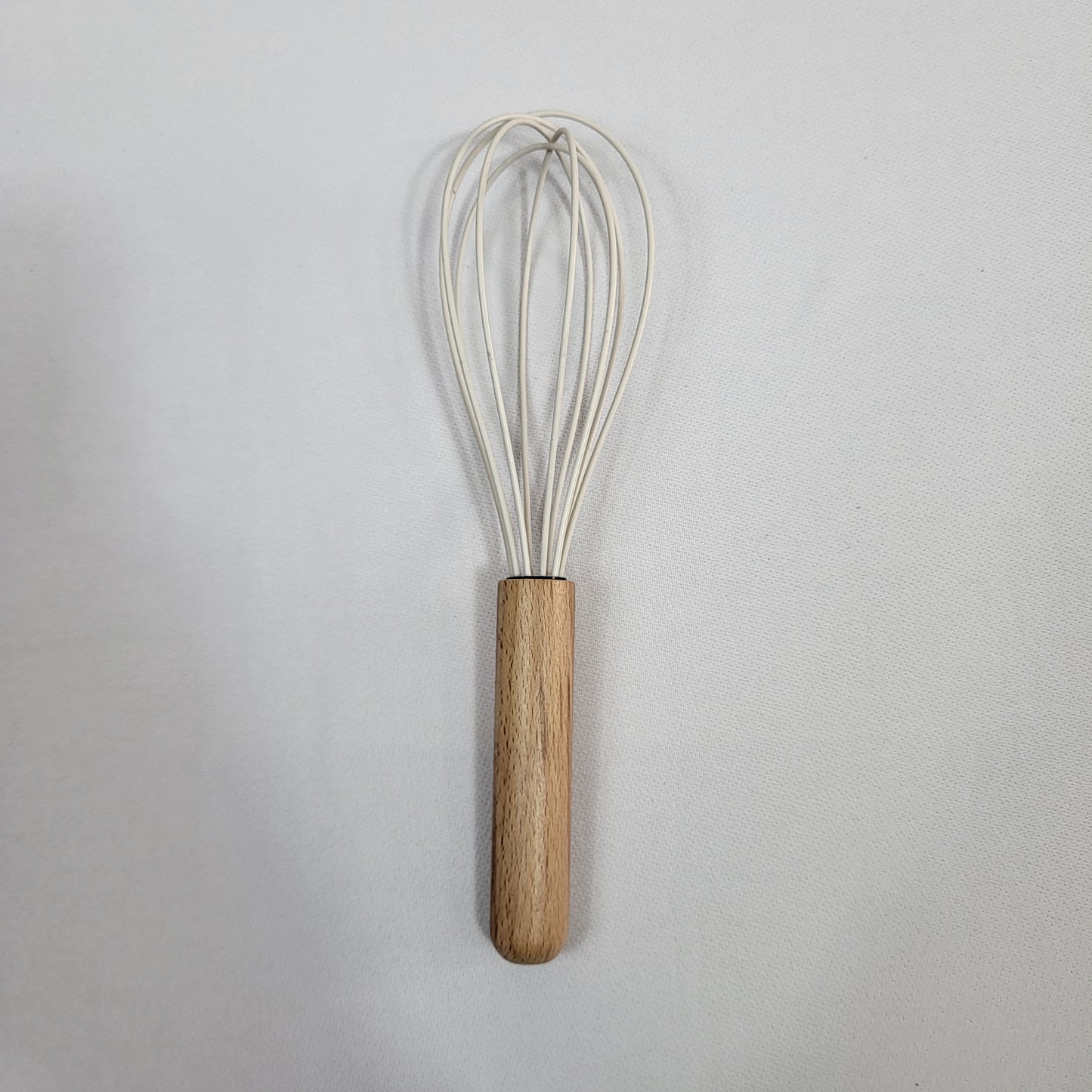 Set de 10 Utensilios de Cocina Lina con Soporte, Silicona Crema y Mango Madera