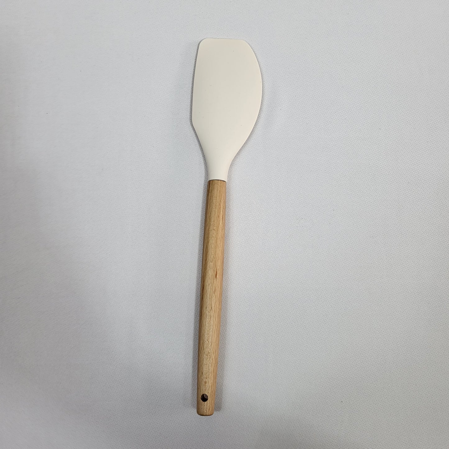 Set de 10 Utensilios de Cocina Lina con Soporte, Silicona Crema y Mango Madera
