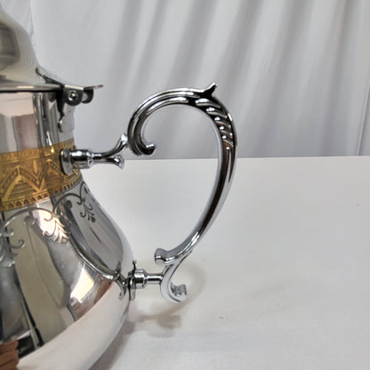Tetera Marroquí Nadir de Acero Inoxidable con Detalle Dorado