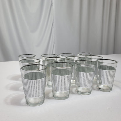 Set de 12 Vasos de Té Verde Safa con Diseño Plateado