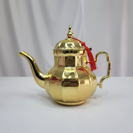 Tetera Marroquí Zahra Dorada de Acero Inoxidable