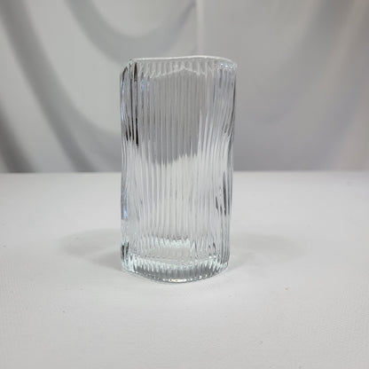 Juego de 12 Vasos de Cristal con Relieve Vertical