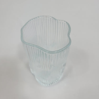 Juego de 12 Vasos de Cristal con Relieve Vertical