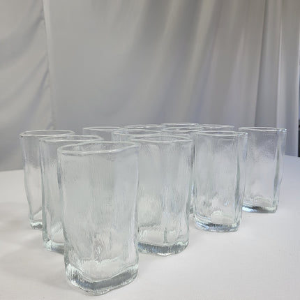 Set 12 Vasos Glacé de Vidrio Texturizado Transparente