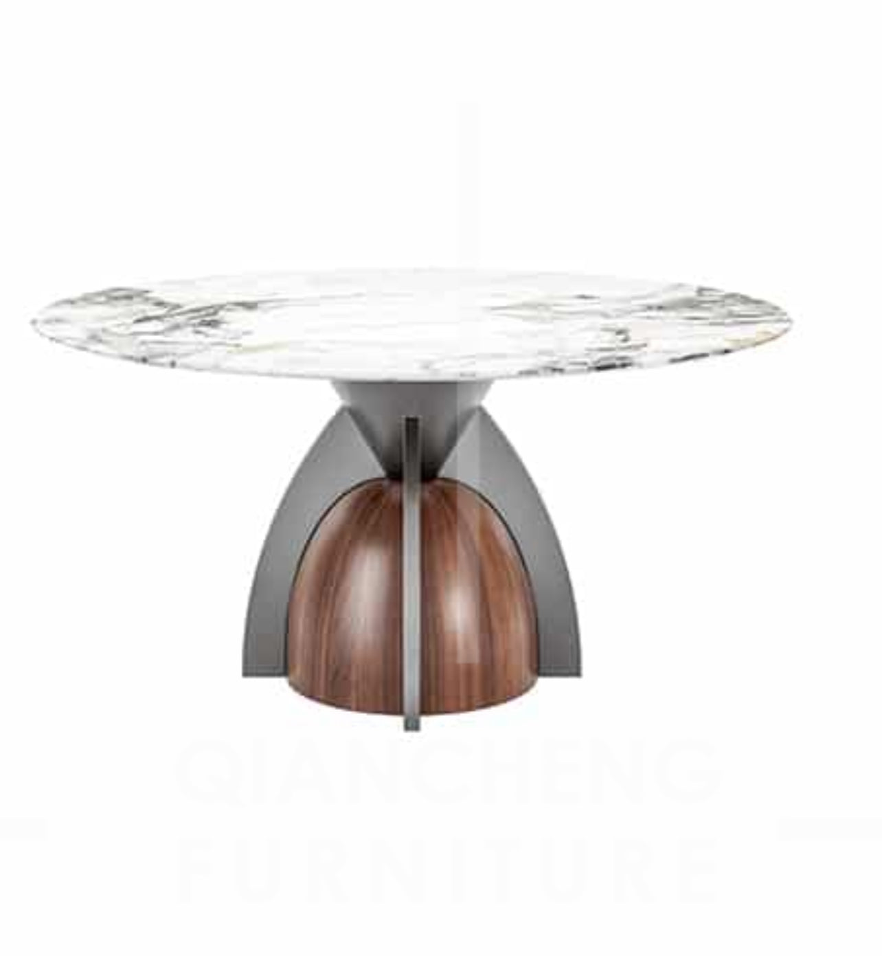 Mesa de Comedor de Diseño Contemporáneo - Mármol, madera y acero 130x76 Alta calidad