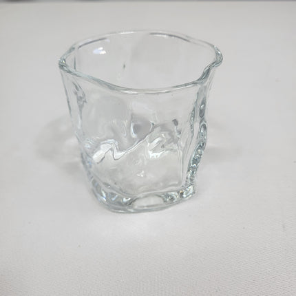 Set 12 Vasos Ondas de Vidrio Transparente Texturizado