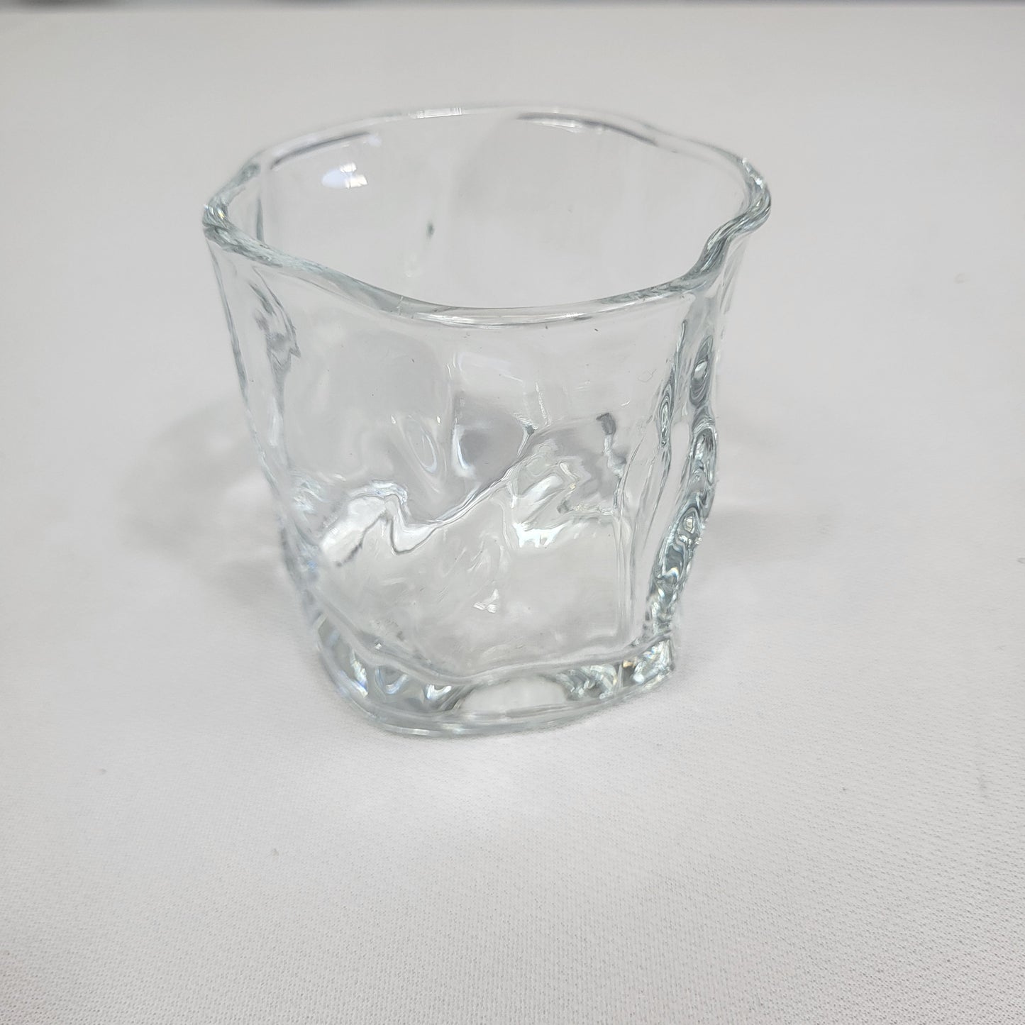 Set 12 Vasos Ondas de Vidrio Transparente Texturizado