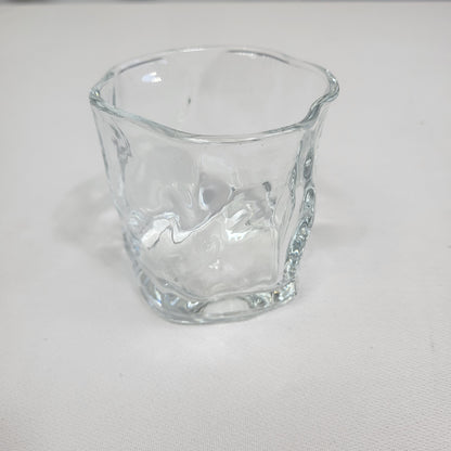 Set 12 Vasos Ondas de Vidrio Transparente Texturizado
