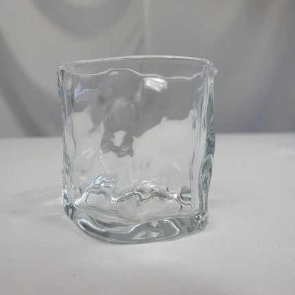 Set 12 Vasos Ondas de Vidrio Transparente Texturizado