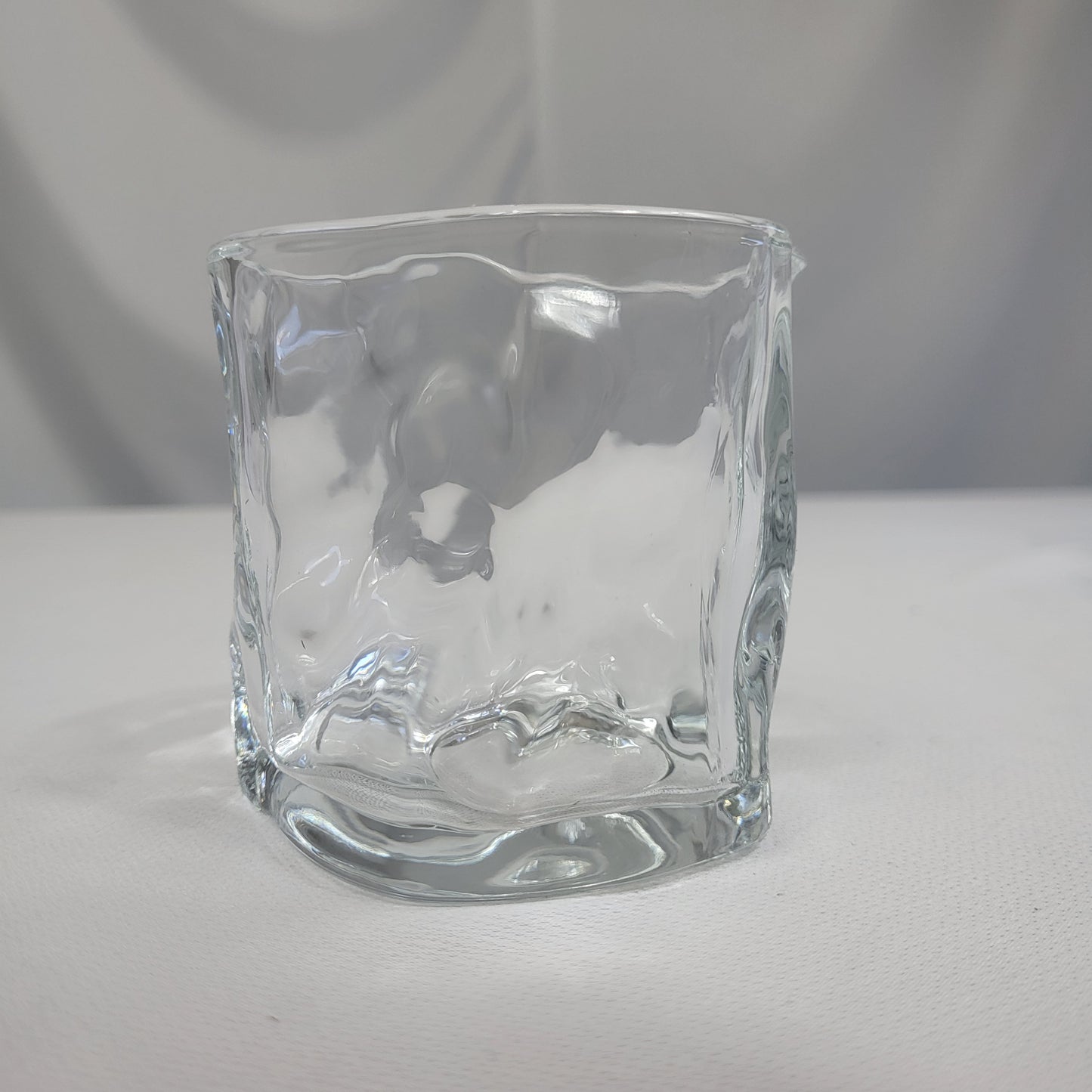 Set 12 Vasos Ondas de Vidrio Transparente Texturizado