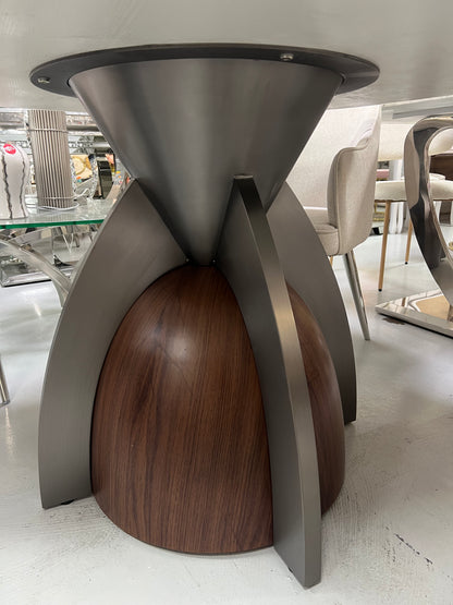 Mesa de Comedor de Diseño Contemporáneo - Mármol, madera y acero 130x76 Alta calidad