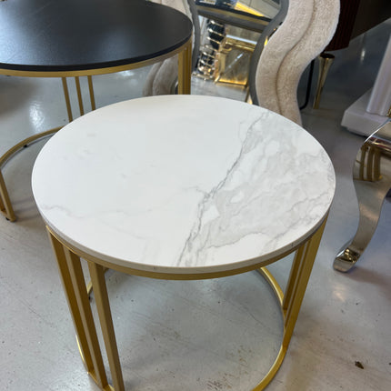 Set 2 mesas de centro con base de MDF efecto mármol