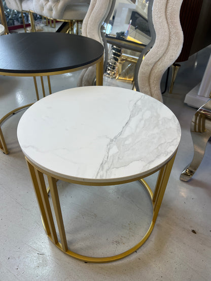Set 2 mesas de centro con base de MDF efecto mármol