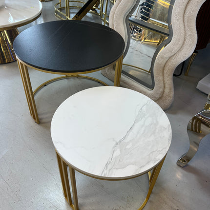 Set 2 mesas de centro con base de MDF efecto mármol