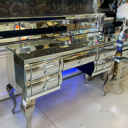 Cómoda de cristal con 5 cajoneras 4 patas de metal
