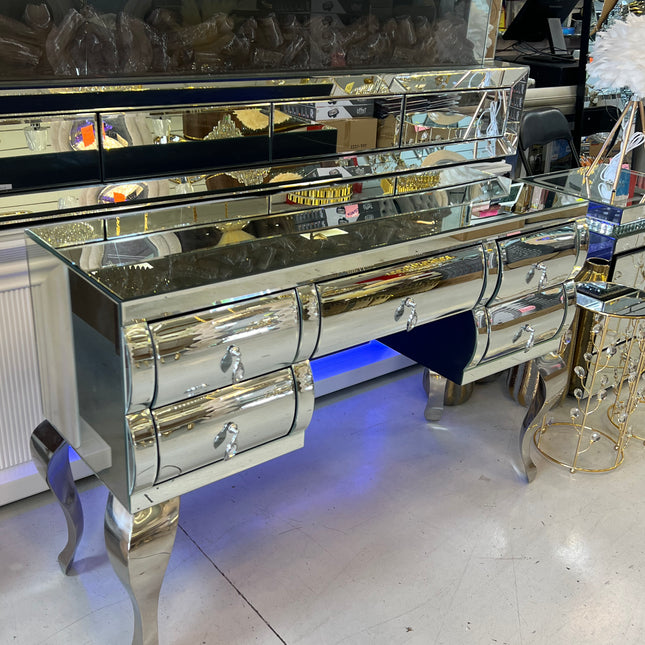 Cómoda de cristal con 5 cajoneras 4 patas de metal