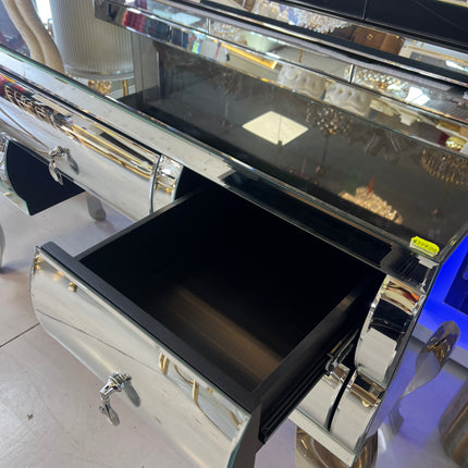 Cómoda de cristal con 5 cajoneras 4 patas de metal