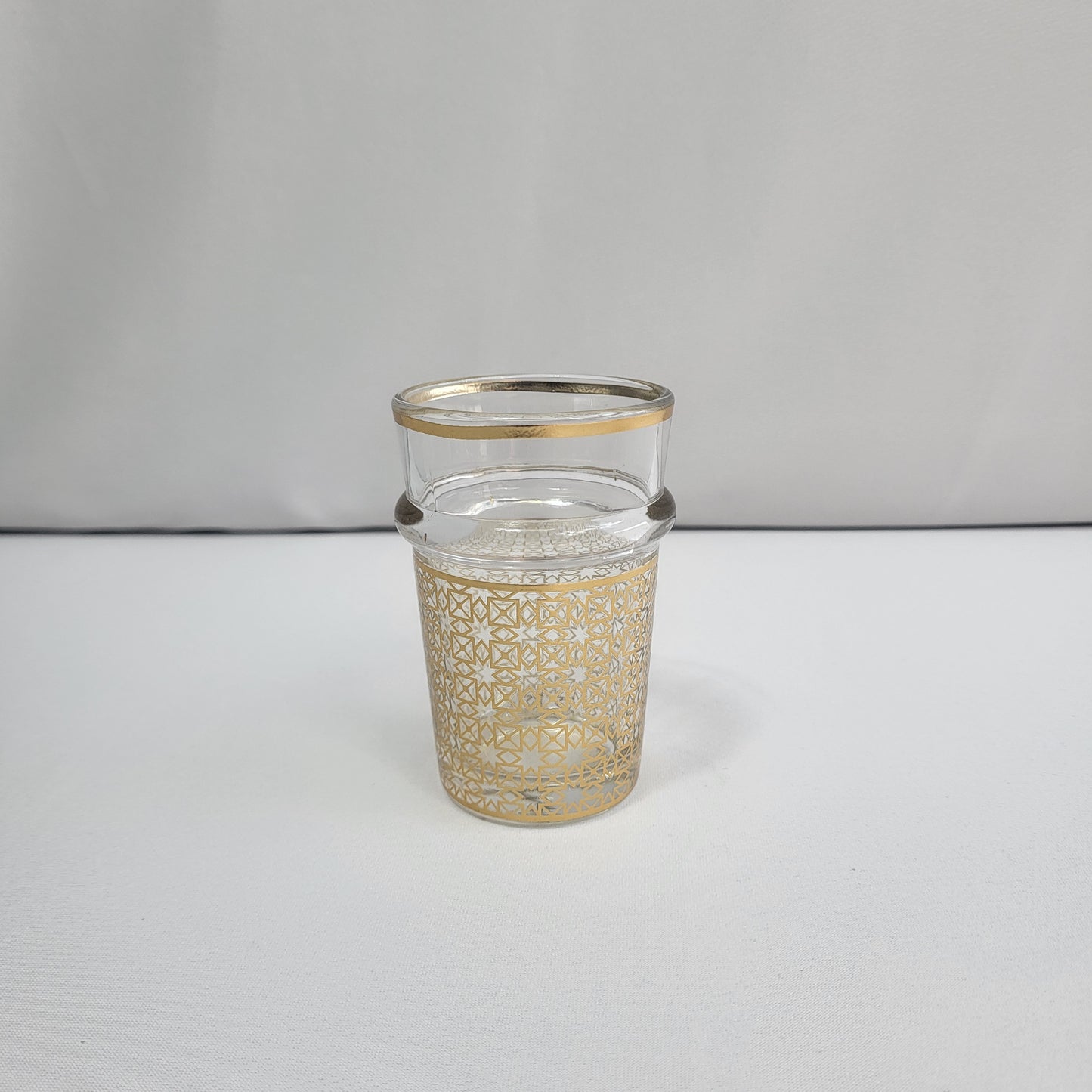 Set 12 Vasos Zellige Dorado de Cristal Estilo Marroquí