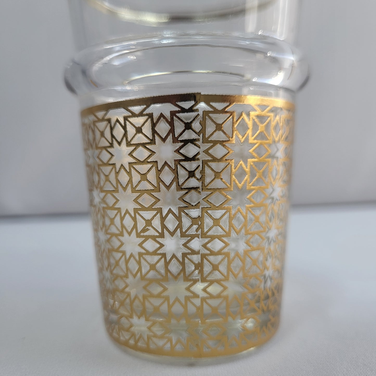 Set 12 Vasos Zellige Dorado de Cristal Estilo Marroquí