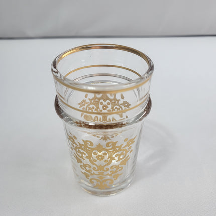 Set 12 Vasos Sultán de Cristal con Decorado Dorado