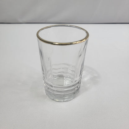 Set 12 Vasos Aurea de Cristal con Borde Dorado