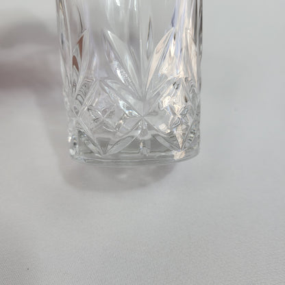 Set de 6 Vasos de Cristal Tallado con Borde Dorado
