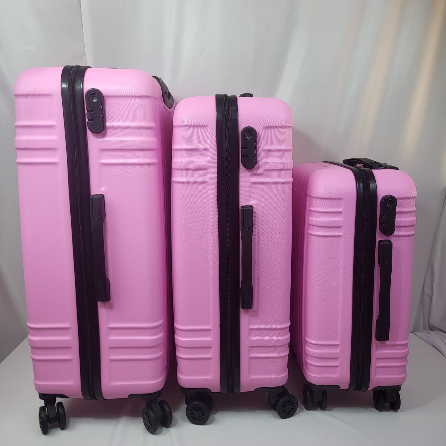 Set de Maletas Travel Pro 3 Piezas – Rosa Rígido con Ruedas 360°