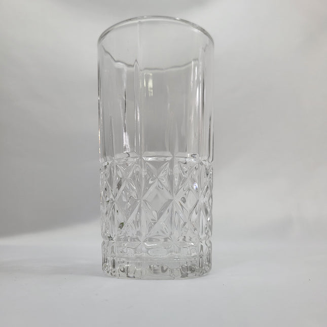 Vasos Cristalino Diamond 12 piezas – Vidrio Transparente con Relieve Tallado