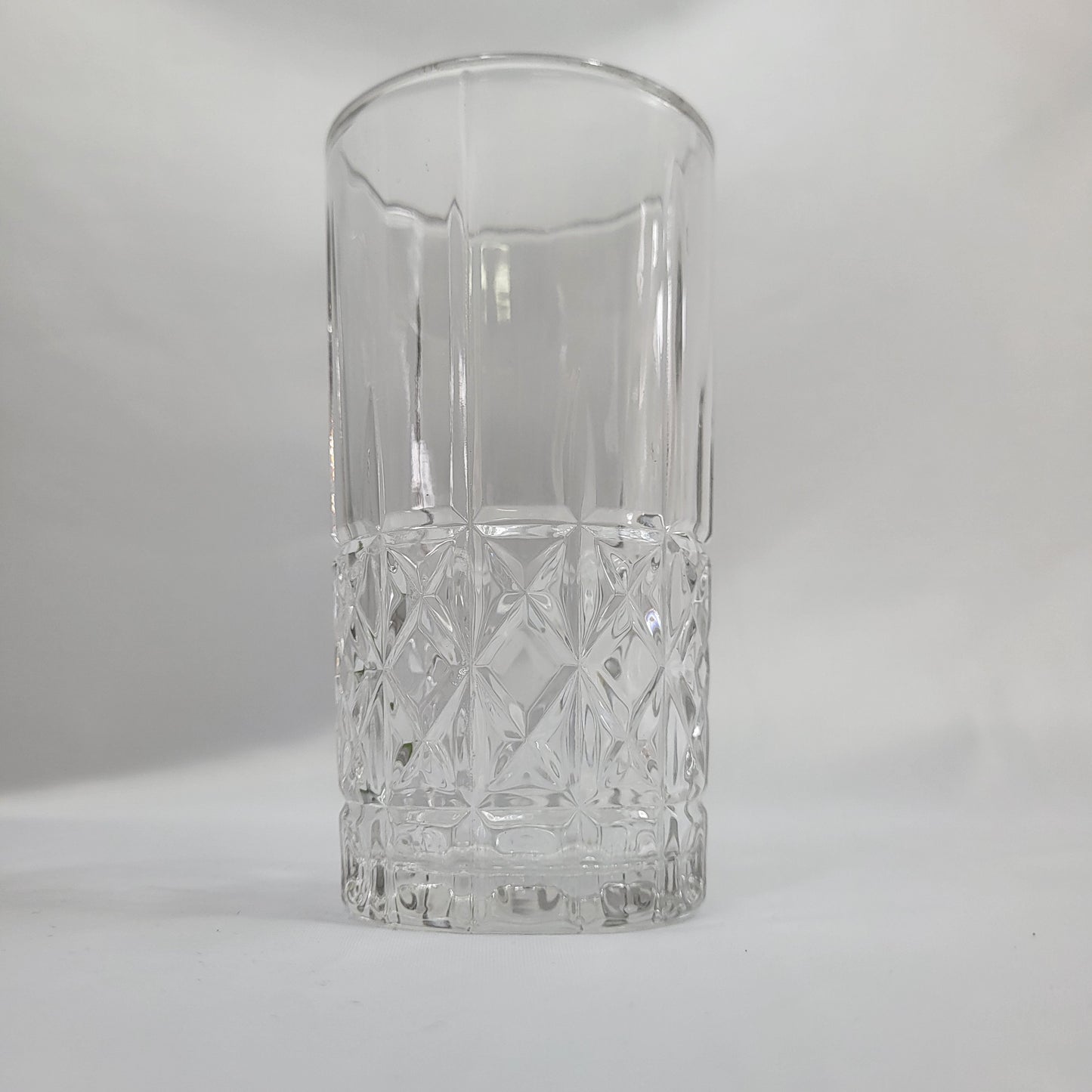 Vasos Cristalino Diamond 12 piezas – Vidrio Transparente con Relieve Tallado