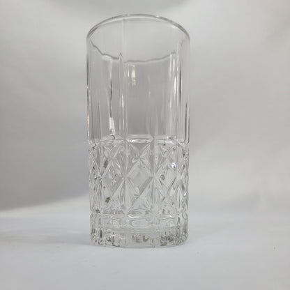 Vasos Cristalino Diamond 12 piezas – Vidrio Transparente con Relieve Tallado