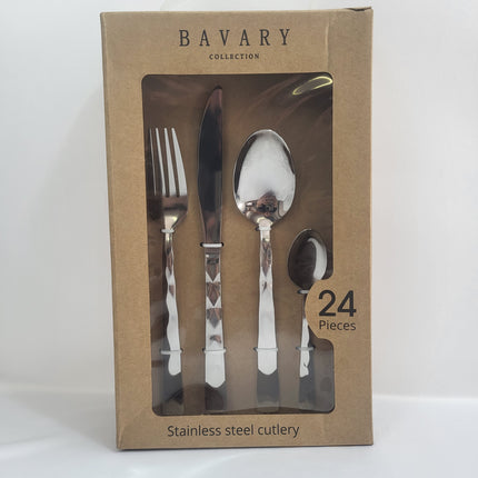 Set de Cubiertos Facet 24 Piezas Acero Inoxidable Plata