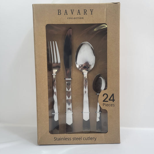 Set de Cubiertos Facet 24 Piezas Acero Inoxidable Plata