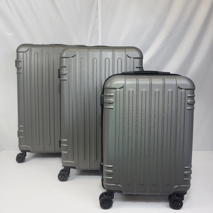 Set de Maletas Travel Pro 3 Piezas – Gris Rígido con Ruedas 360°