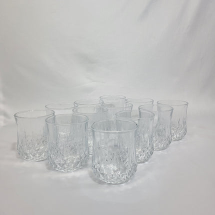 Set de 12 Vasos de Cristal Tallado con Diseño Diamante