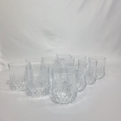 Set de 12 Vasos de Cristal Tallado con Diseño Diamante