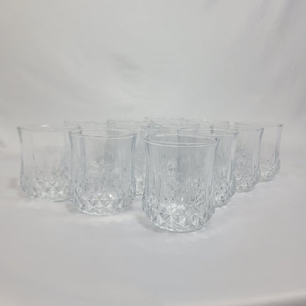 Set de 12 Vasos de Cristal Tallado con Diseño Diamante