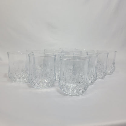 Set de 12 Vasos de Cristal Tallado con Diseño Diamante