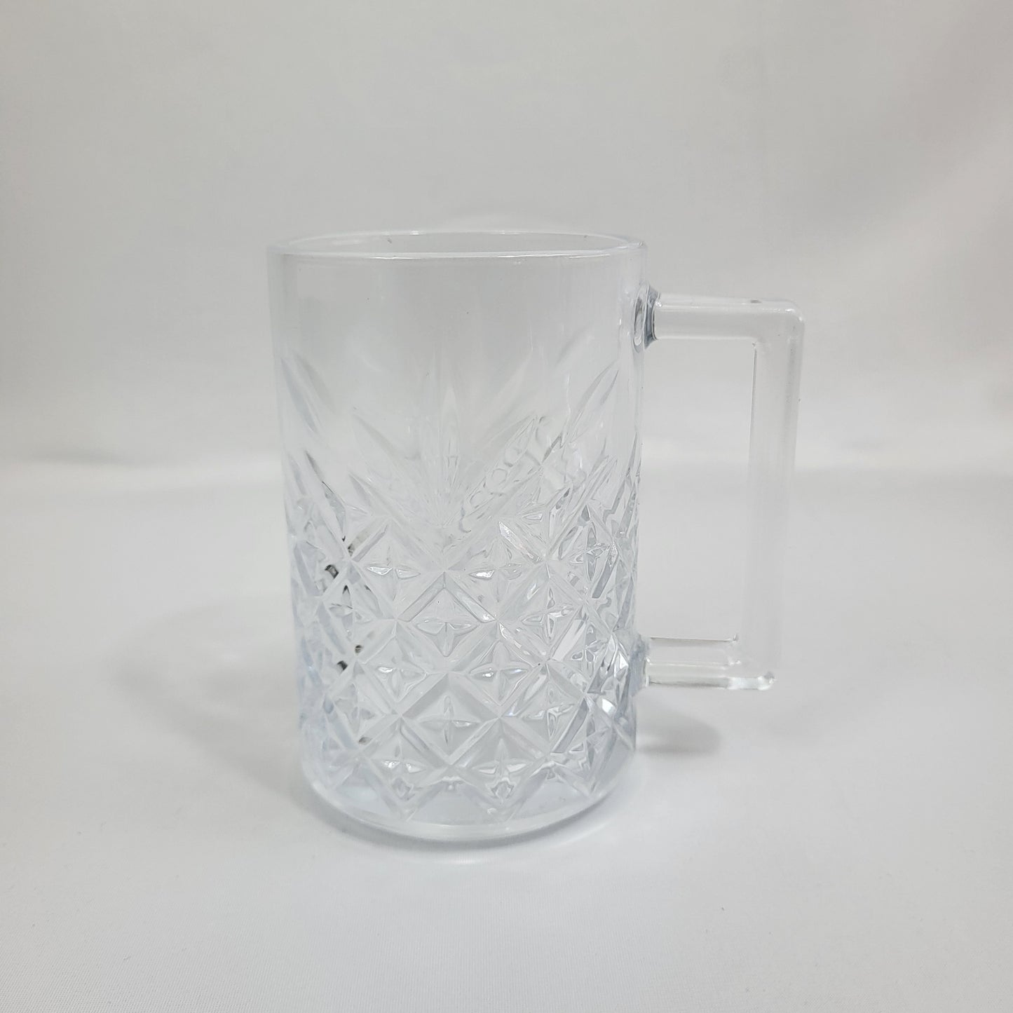 Set de 6 Jarras de Cristal Transparente con Tallado Diamante y Asa