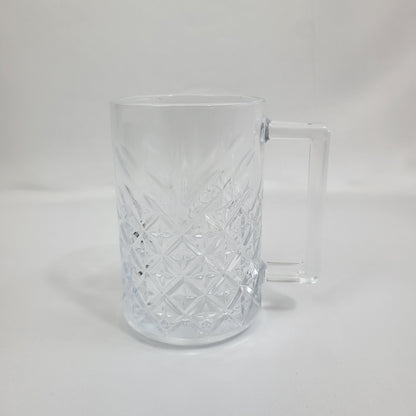 Set de 6 Jarras de Cristal Transparente con Tallado Diamante y Asa