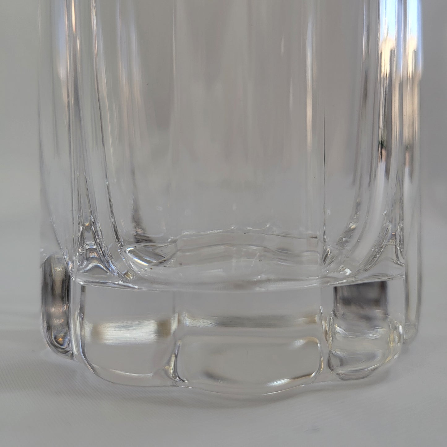 Set de 2 Vasos de Cristal con Borde Ondulado y Tallado Vertical