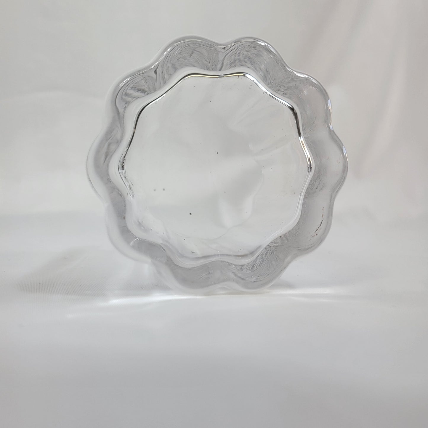 Set de 2 Vasos de Cristal con Borde Ondulado y Tallado Vertical